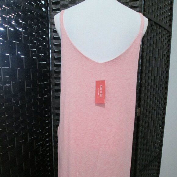 State of Day Fluid Knit Solid Tank Chemise Blush Heather NWT Sz L - Picture 6 of 6